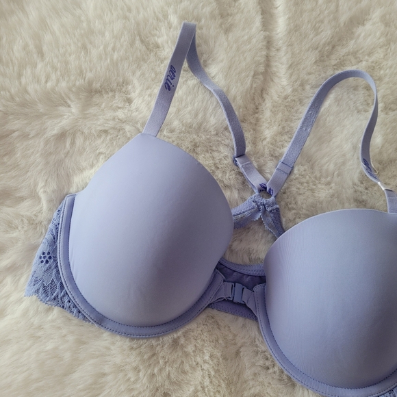 🩵AERIE REAL HAPPY DEMI LIGHTLY LINED LACE BRA SIZE 34D - Picture 8 of 11